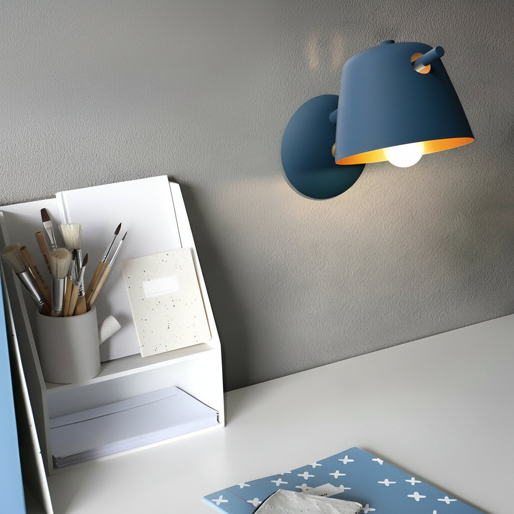 Freyza - Metal Wall Sconce – Nordic Hat Style Matte Iron E27 (15x28cm)