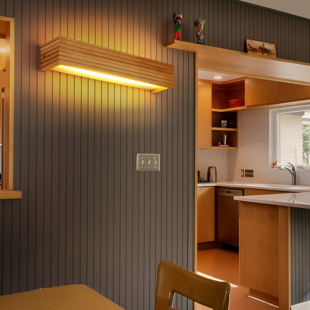 Freyza - Nordic Solid Wood LED Vanity Light – Waterproof Bathroom Mirror Sconce (Linear Design)