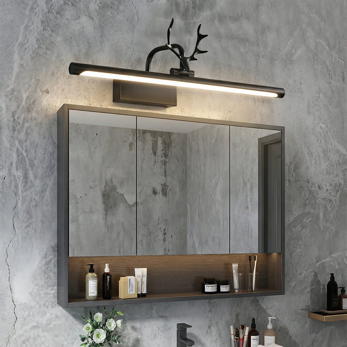 Freyza - LED Bathroom Vanity Light Antler-Style 210° Adjustable 40-70cm Wall Sconce