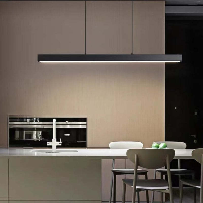 Freyza | Suspension linéaire noire moderne Thala – Cuisine moderne, salle à manger