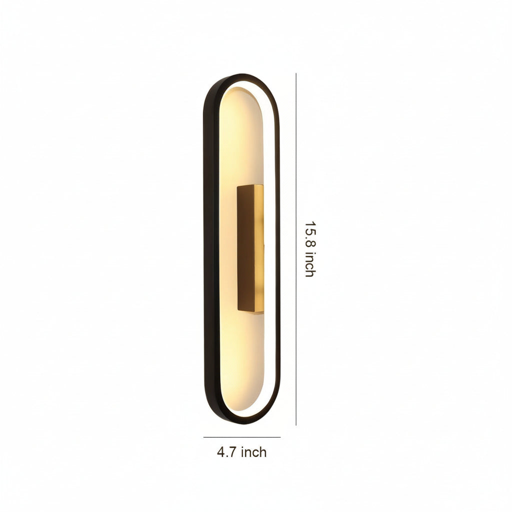 Freyza - LED Wall Sconce Light – Oval Minimalist Aluminum Silicone (40cm / 15.7in)