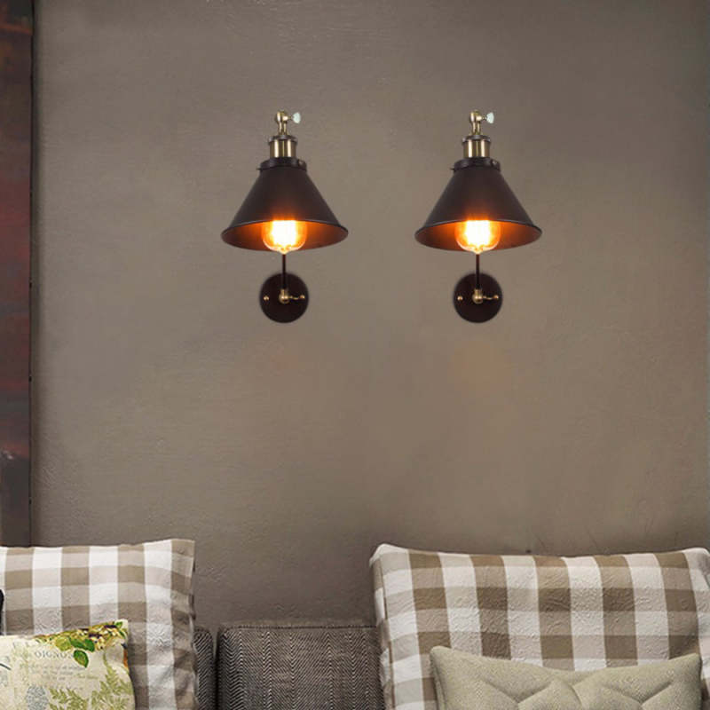 Freyza | Applique murale intérieure noir et or – Chambre et salon rétro
