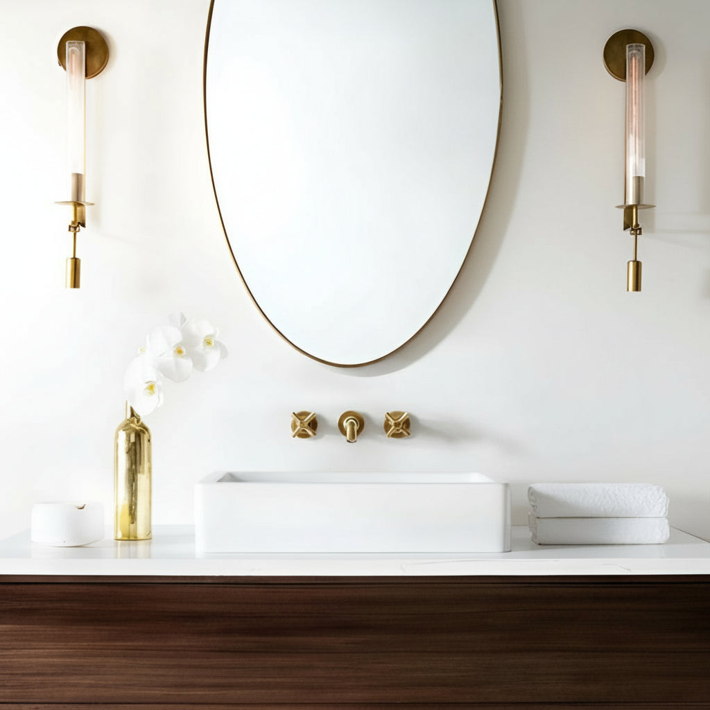 Freyza - Modern Crystal Plug-In Wall Sconce – Luxury Glass LED Bedside Lamp (Gold/Silver)