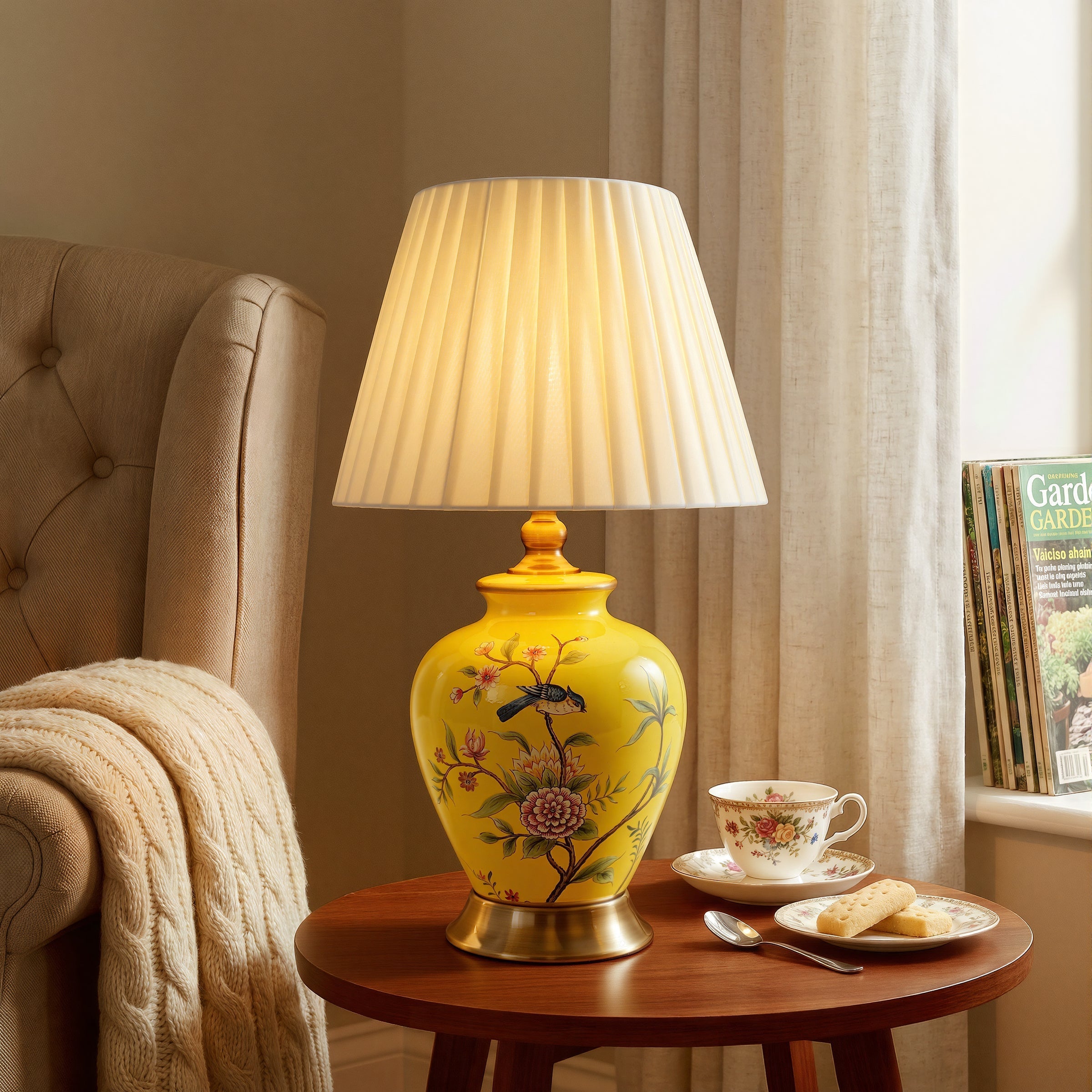 Ceramic Elegance | Timeless Hand-Painted Chinoiserie Table Lamp Collection 32