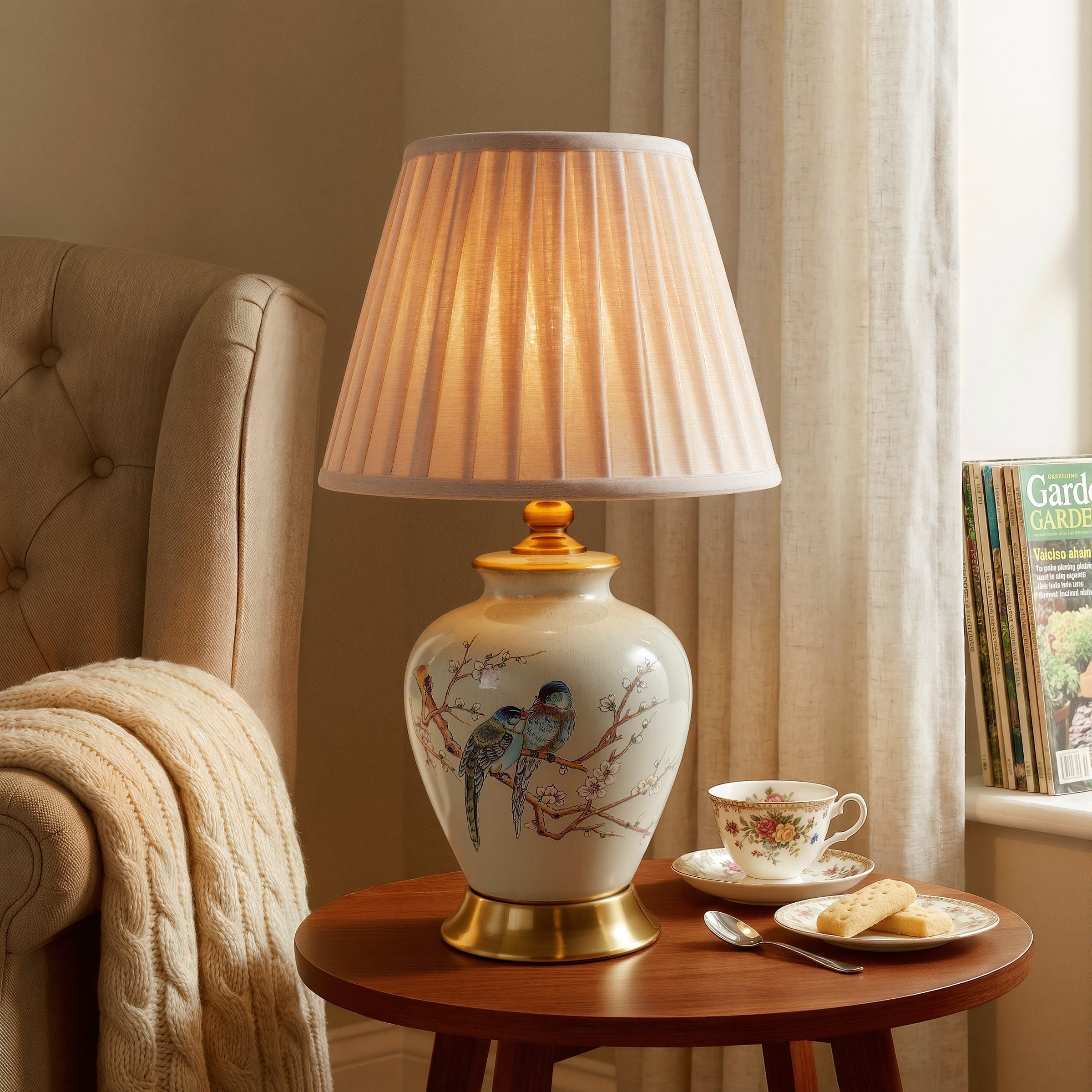 Ceramic Elegance | Timeless Hand-Painted Chinoiserie Table Lamp Collection 11
