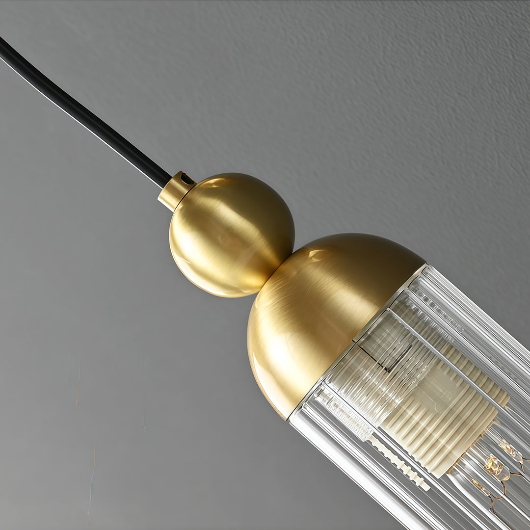 Freyza - LED Wall Sconce – Minimalist Brass Glass Globe Pendant G9 (12x45cm)