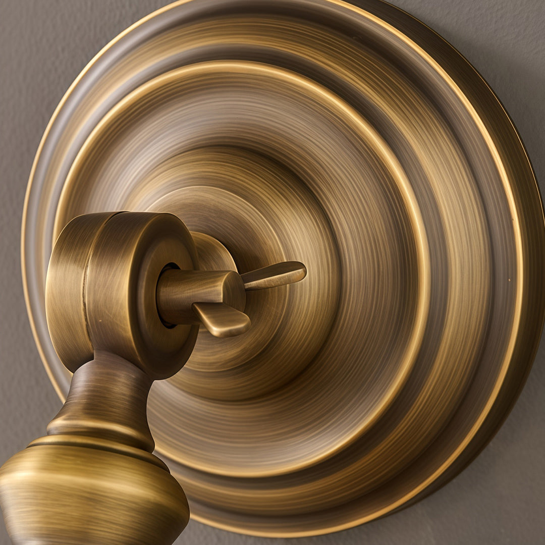 Freyza - LED Wall Sconce – American Retro Solid Brass Glass E14 (15x28cm)