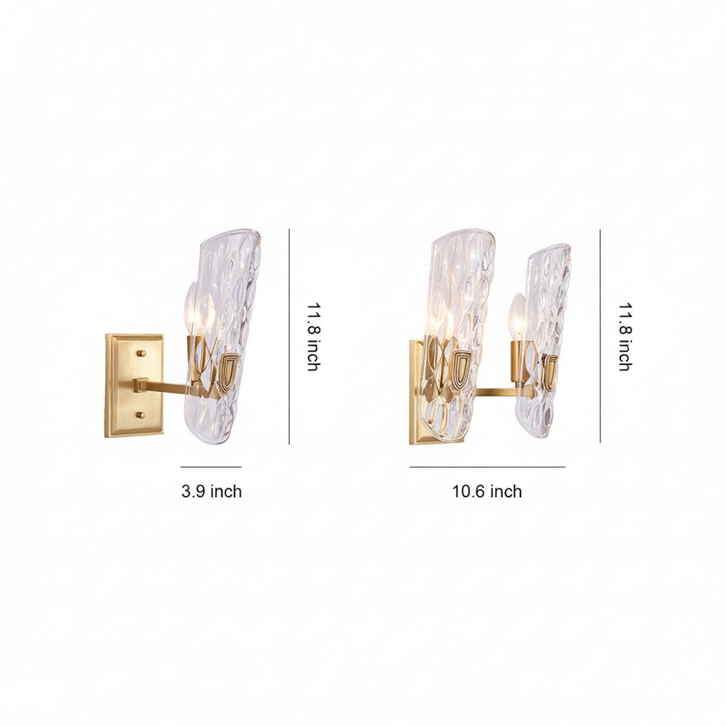 Freyza - Wall Sconce – European Classic Brass Glass Metal E27 (18x30cm)