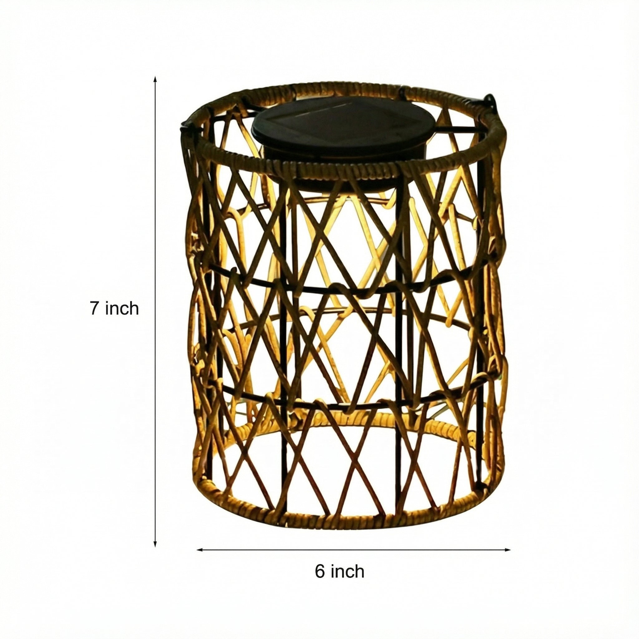 Freyza - Solar Lantern Garden Light Outdoor Waterproof LED Rattan 18cm