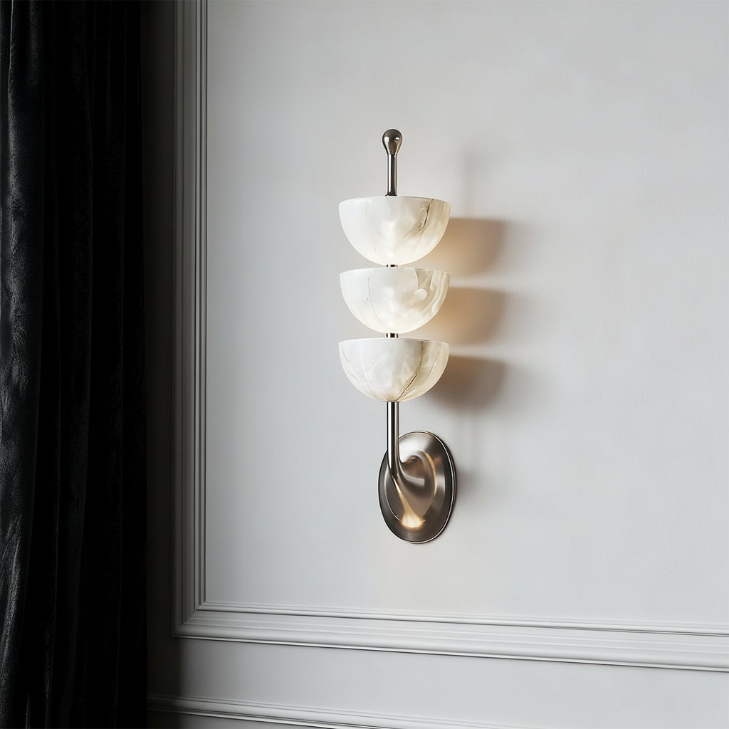 Freyza - LED Wall Sconce – Modern Minimalist Marble Copper Brass (40x12cm / 15.7x4.7in)