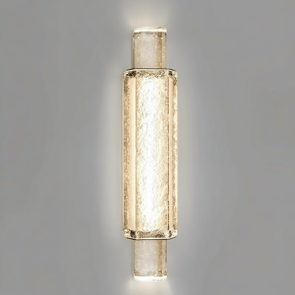 Freyza - LED Wall Sconce Light – Modern Minimalist Crystal Titanium Gold (Small / Large)