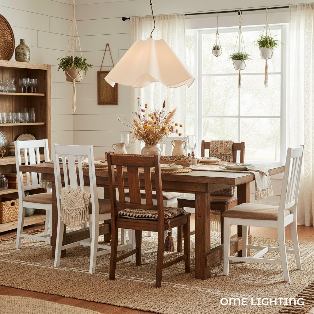 Freyza | Curve Modern Linen Pendant Light