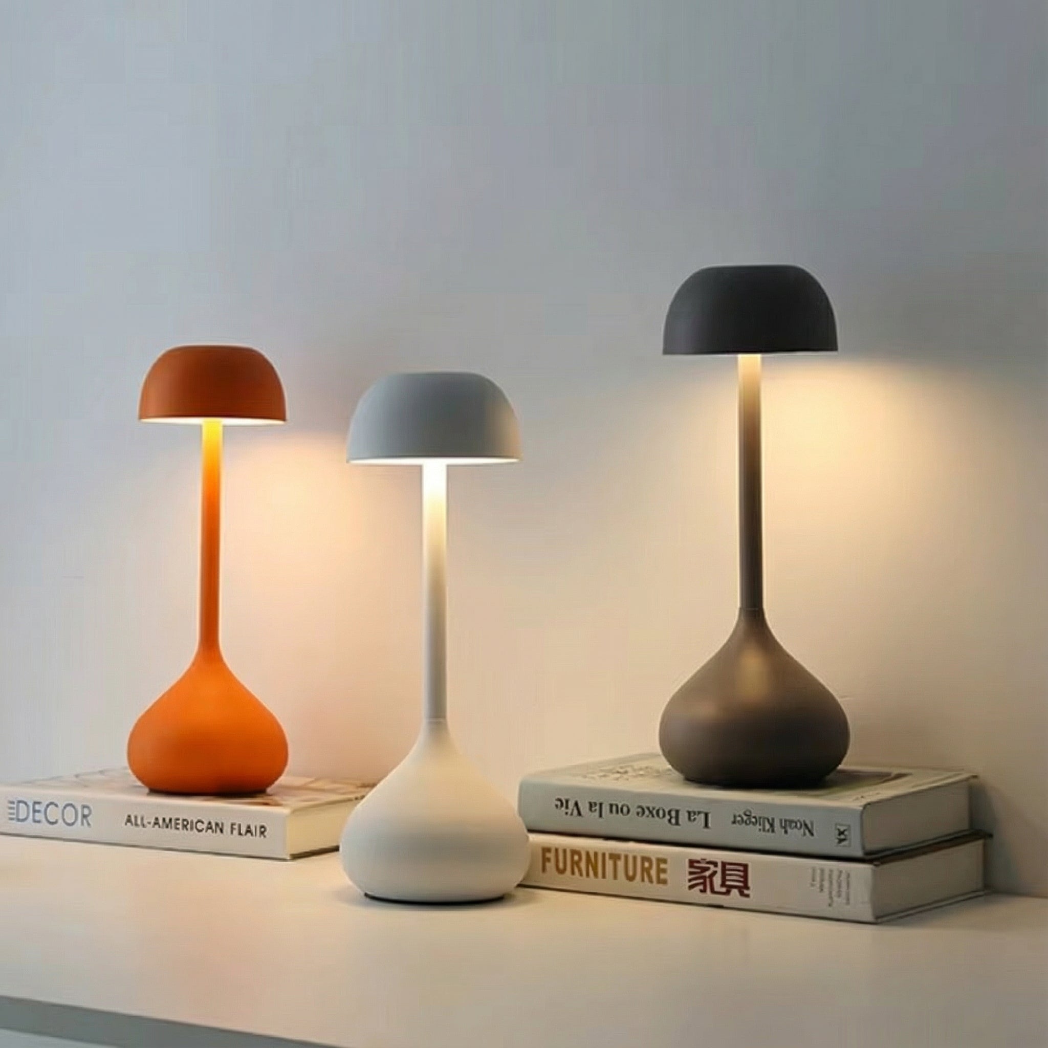 Freyza - Cordless LED Table Lamp Gourd Shape Rechargeable Dimmable Metal 30cm / 11.8in