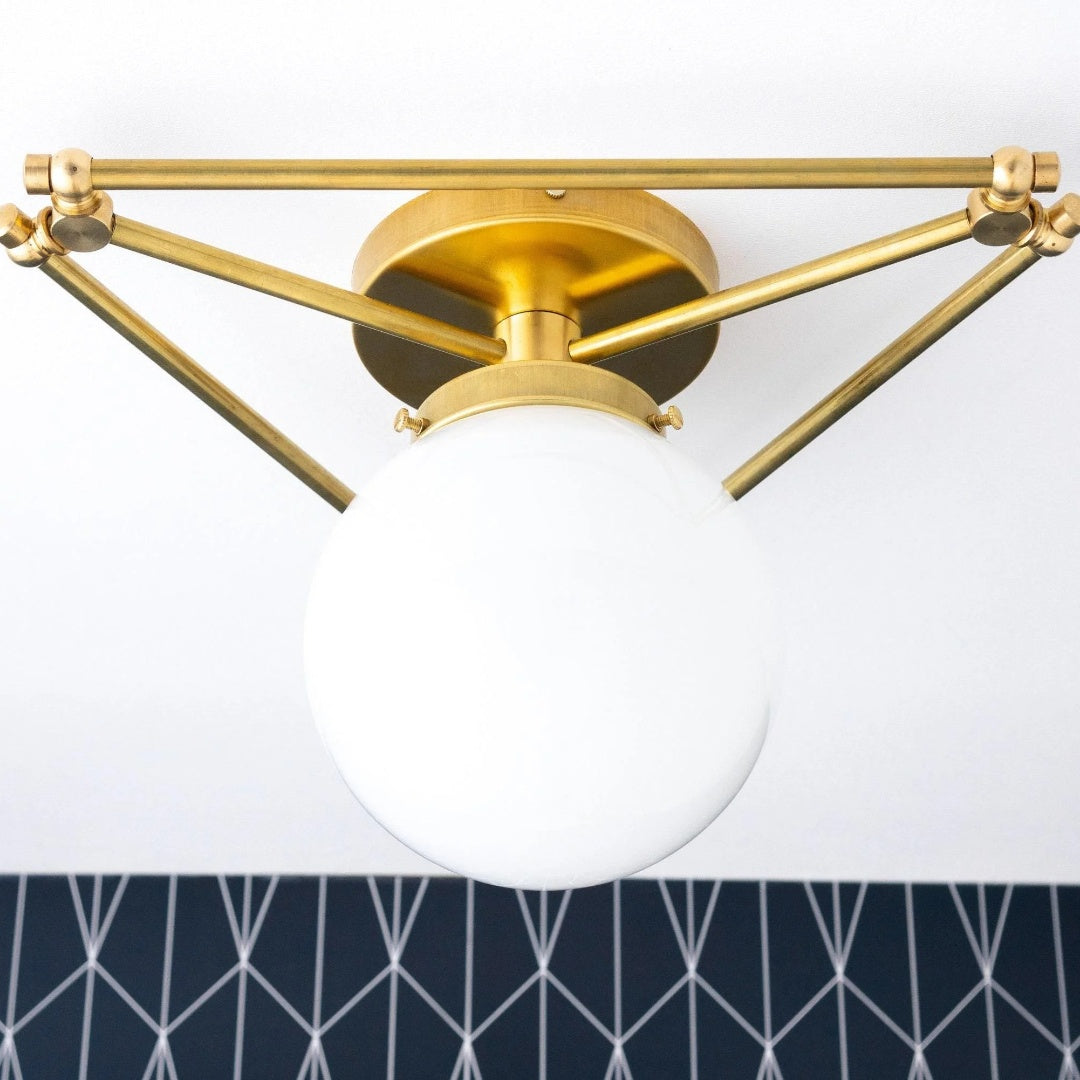 Freyza | Brass Flush Mount Ceiling Light – Bedroom Hallway Kitchen