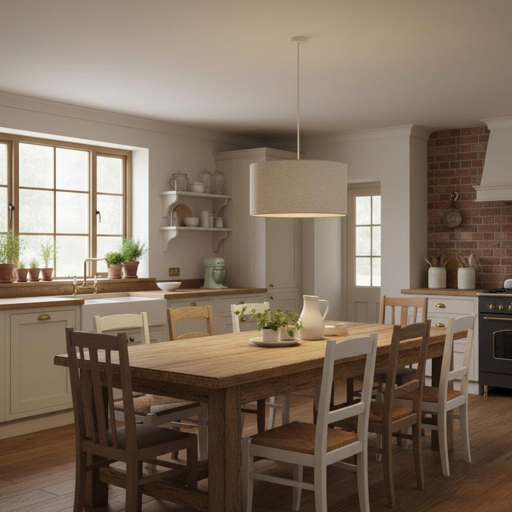 Freyza | Linen Pendant Light – Kitchen Dining Room