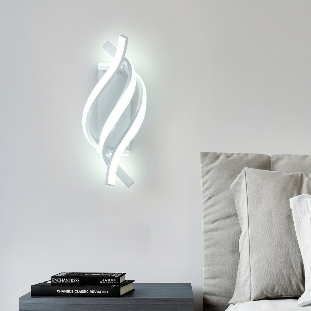 Freyza - Spiral Wall Sconce Helix DNA Metal Acrylic 22W 33cm / 13in 3-Color Dimmable