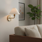 Freyza | Vector Fabric Brass Wall Sconce