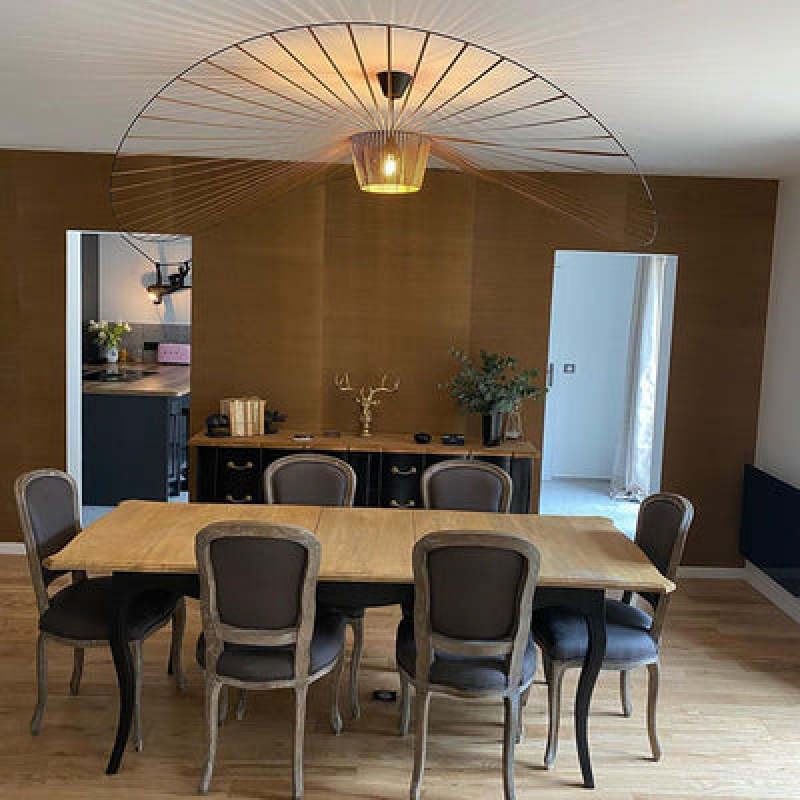 Freyza | Suspension moderne Zenro en forme de fleur noire et dorée – Cuisine et salle à manger modernes