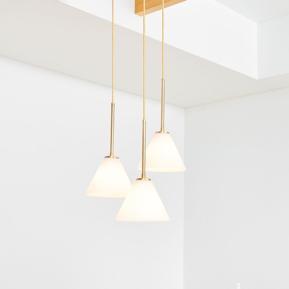 Freyza | Cone 3-Light Brass Chandelier