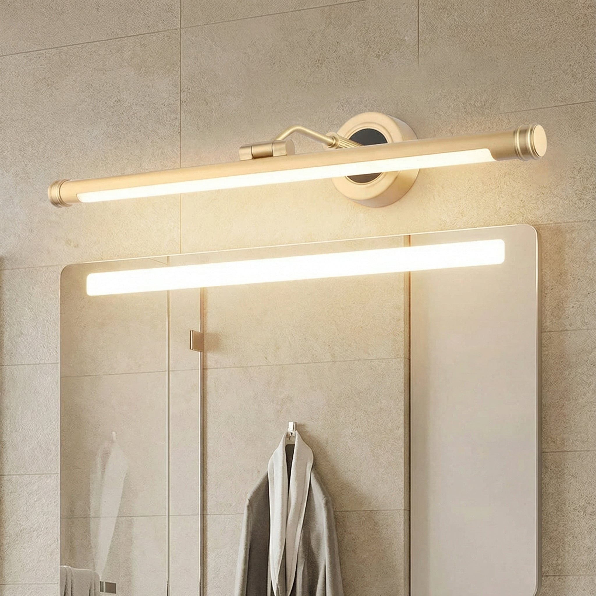 Freyza - LED Bathroom Vanity Light Minimalist Linear Wall Sconce Gold & Black 43-75cm 9-15W