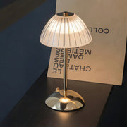 Freyza - Cordless LED Table Lamp – Brushed Brass Metal, Battery Operated Dimmable Bedside Light 30cm