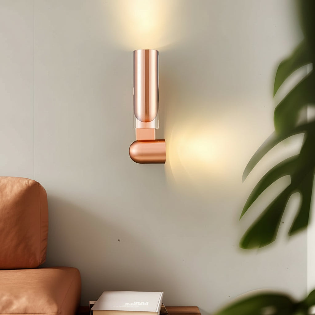 Adjustable Wall Sconce | Cylinder Rotatable Iron GU10 30cm / 12in Up Down - Bedside Reading Light