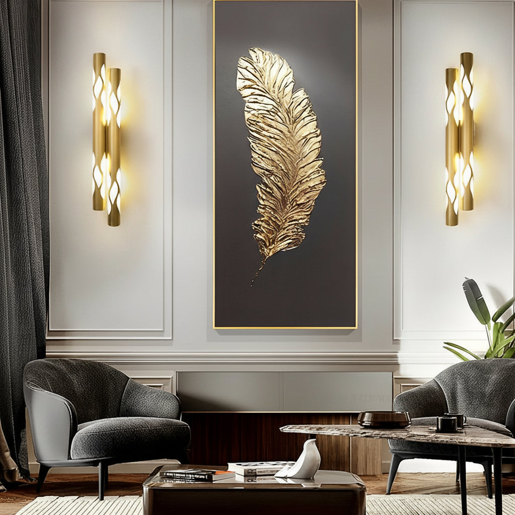 Freyza - LED Wall Sconce Flame Hollow Pattern Metal Acrylic 66cm / 26in Up Down - Hallway Light