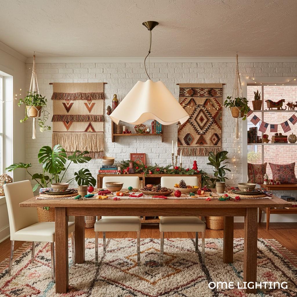 Freyza | Curve Modern Linen Pendant Light