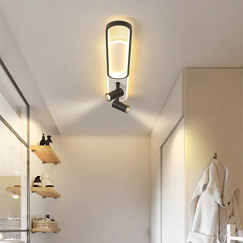 Freyza | Plafonnier encastré noir et doré – Moderne pour chambre, couloir et cuisine
