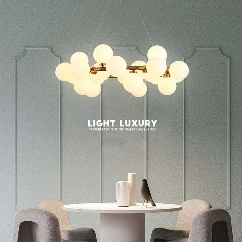 Freyza | Lustre en verre doré – Salle à manger, salon