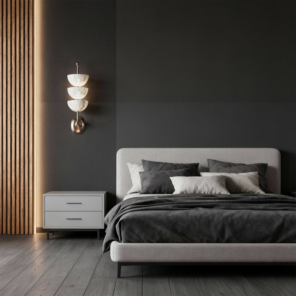 Freyza - LED Wall Sconce – Modern Minimalist Marble Copper Brass (40x12cm / 15.7x4.7in)