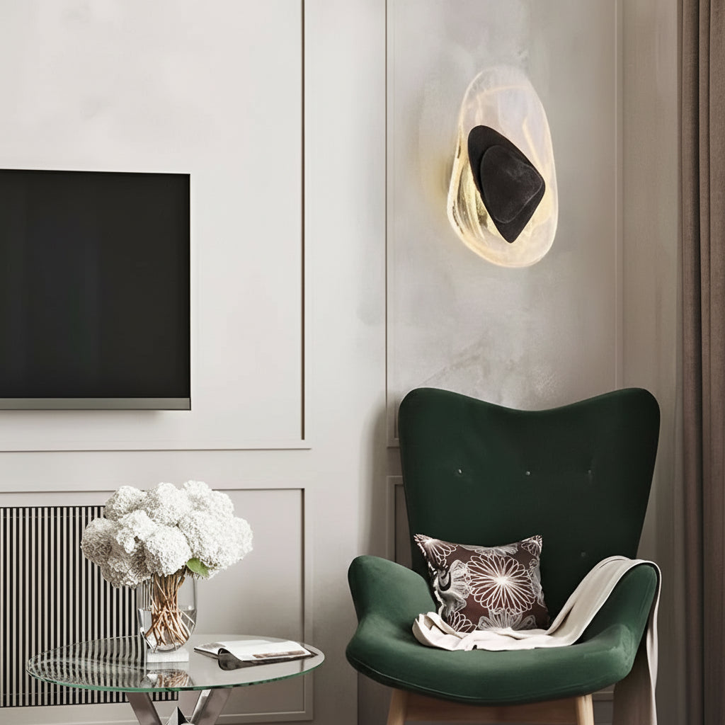 Freyza - Modern Glass Globe Wall Sconce – 3-Color Dimmable LED Wall Light (Gold/Black)