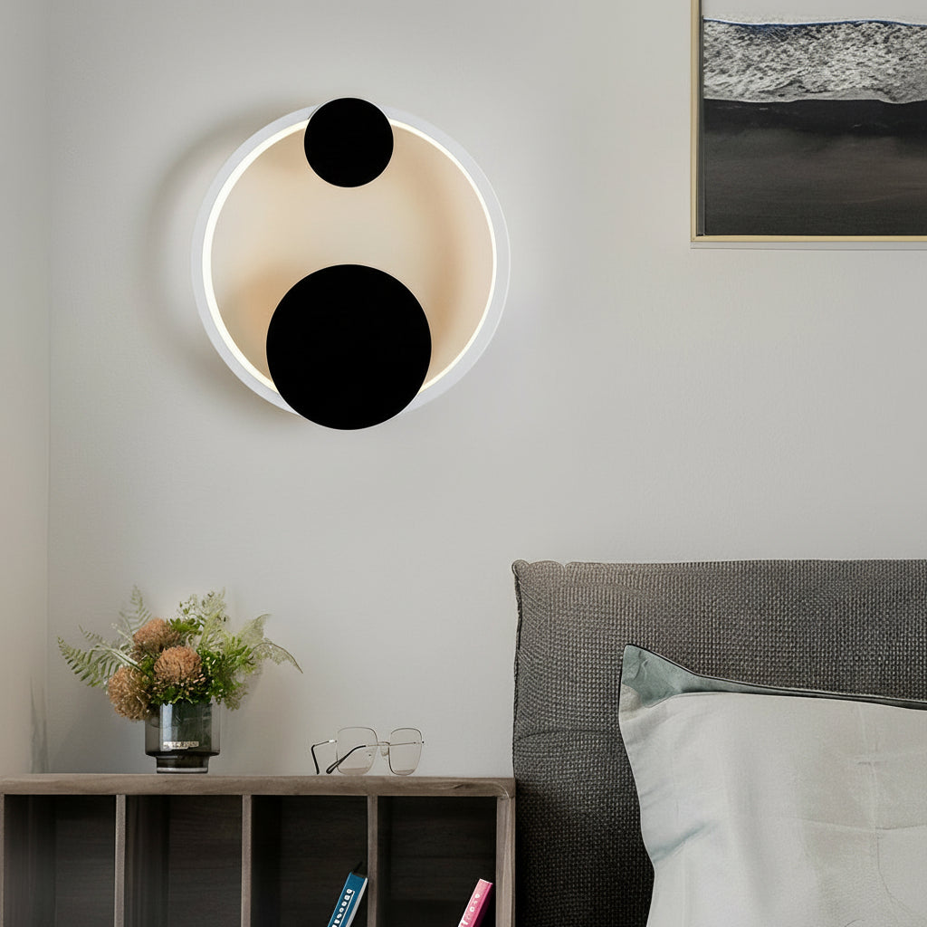 Freyza - LED Wall Sconce – Nordic Geometric Round Oval Iron Acrylic (3-Step Dimming & 13-40cm)