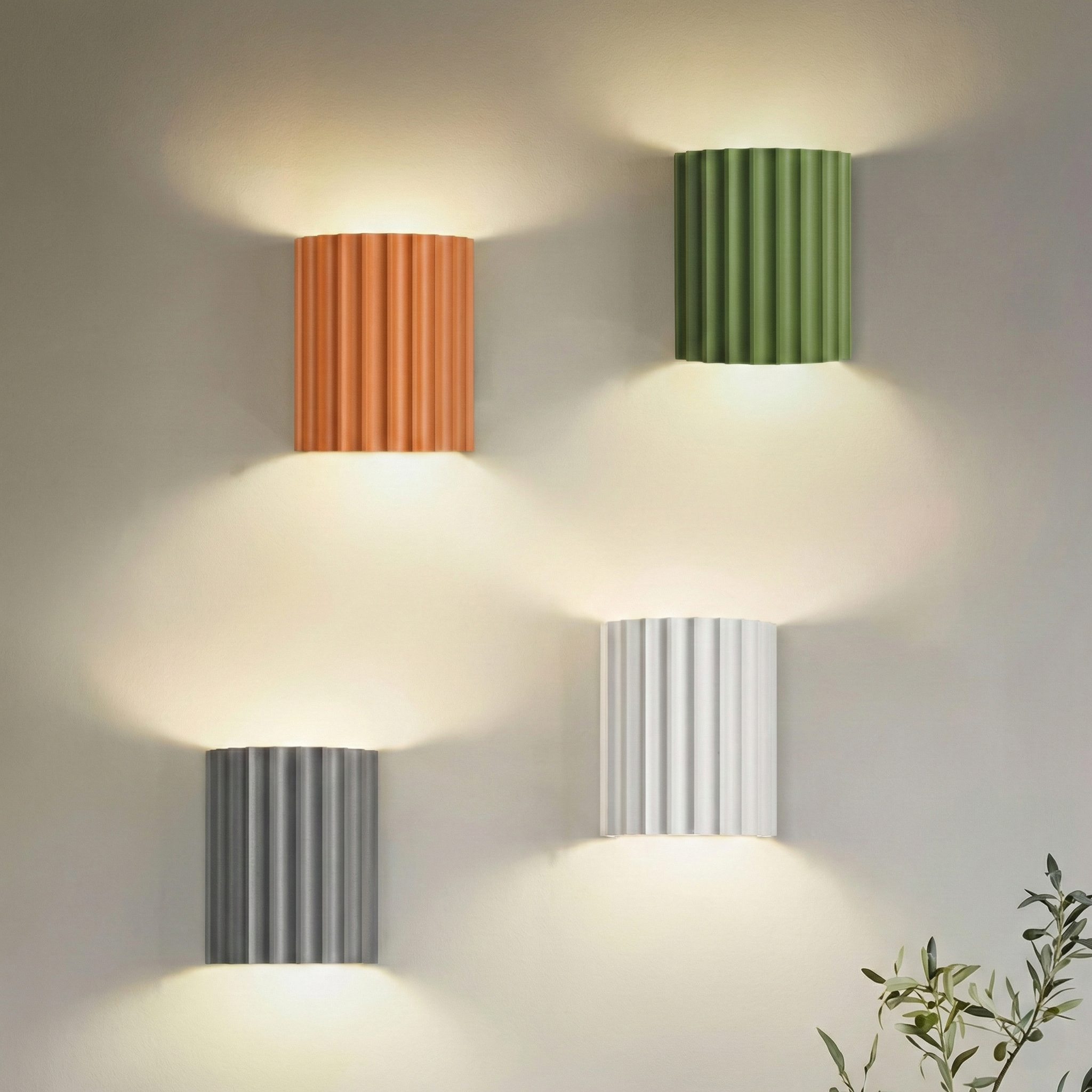 Freyza - Nordische gefaltete Harz-Wandleuchte | Moderne Macaron gerippte LED-Lampe (16,5 cm)