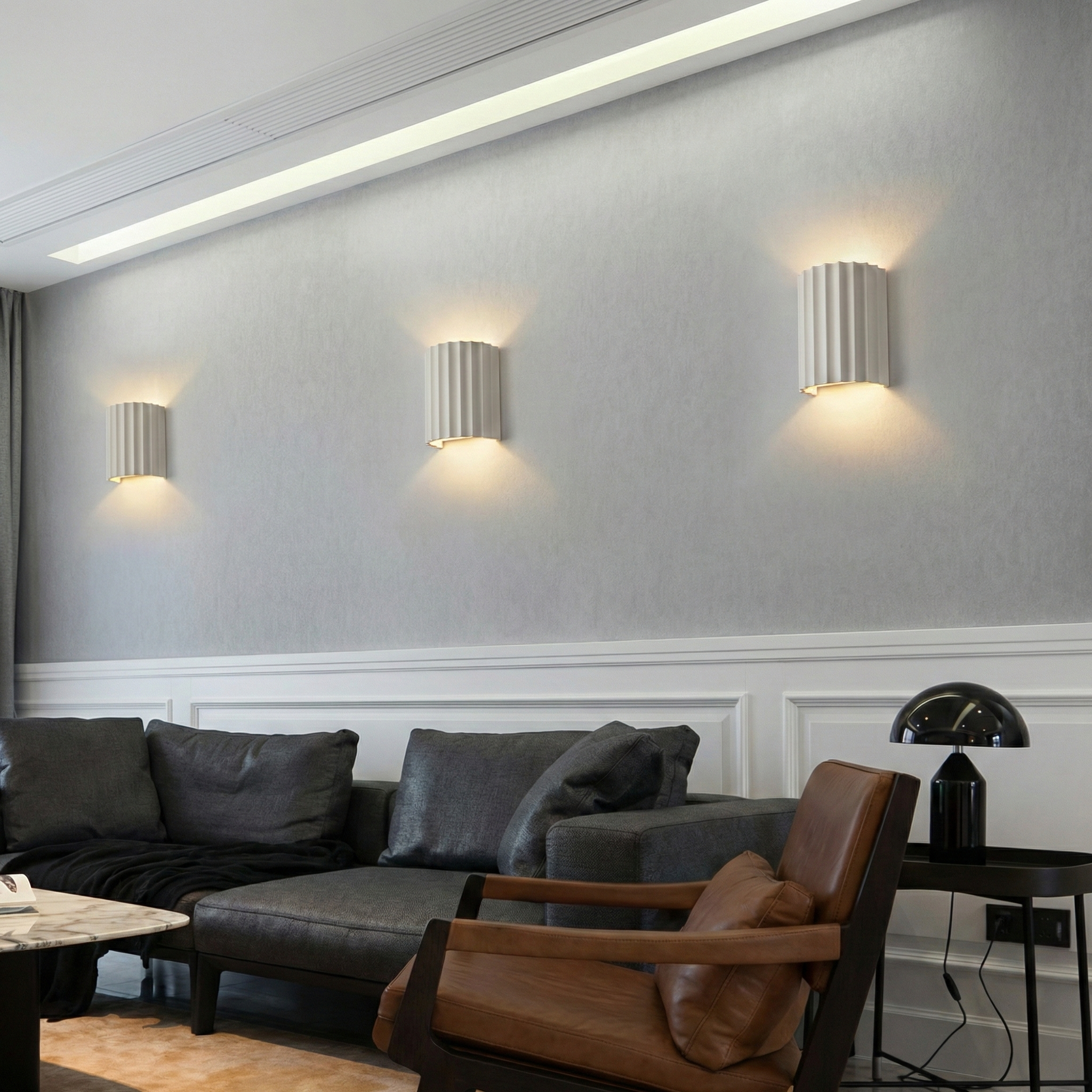 Freyza - Nordische gefaltete Harz-Wandleuchte | Moderne Macaron gerippte LED-Lampe (16,5 cm)