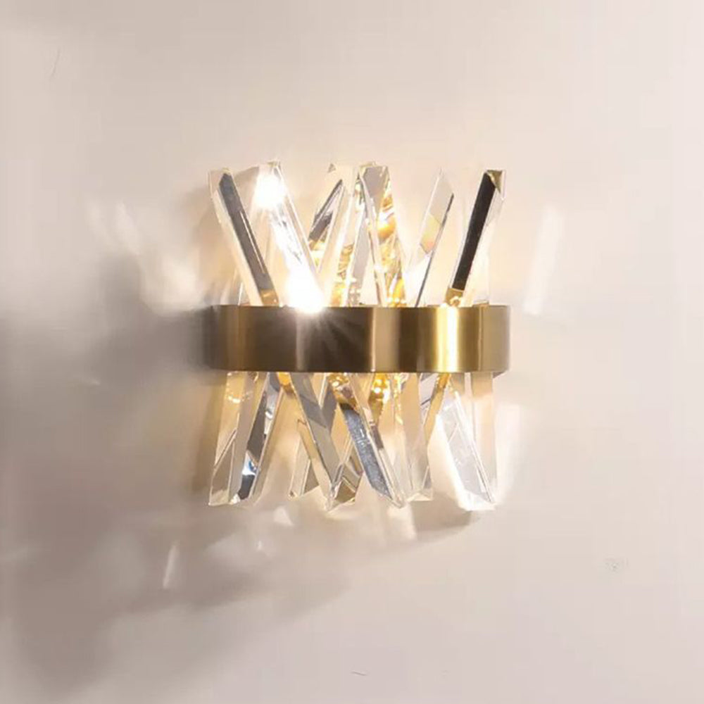 Freyza | Applique murale d’intérieur en cristal doré – chambre et salon