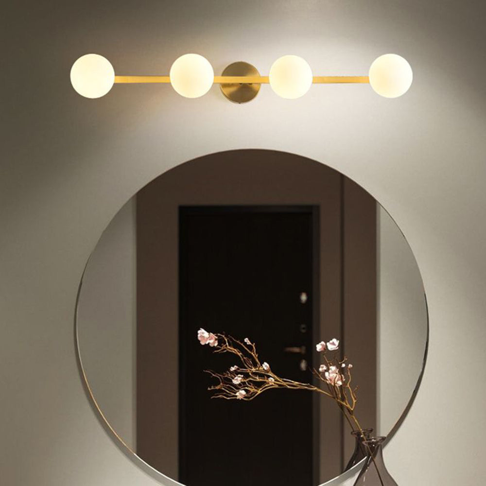 Freyza | Applique murale dorée en verre pour salle de bains – Miroir rétro pour meuble-lavabo de salle de bains