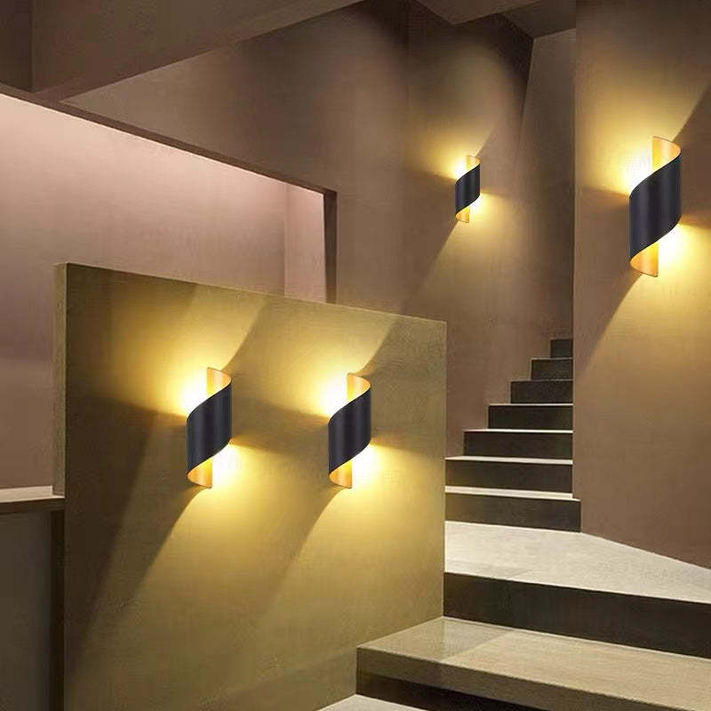 Freyza | Travin Modern Conch Black Gold Indoor Wall Light – Modern Bedroom Living Room