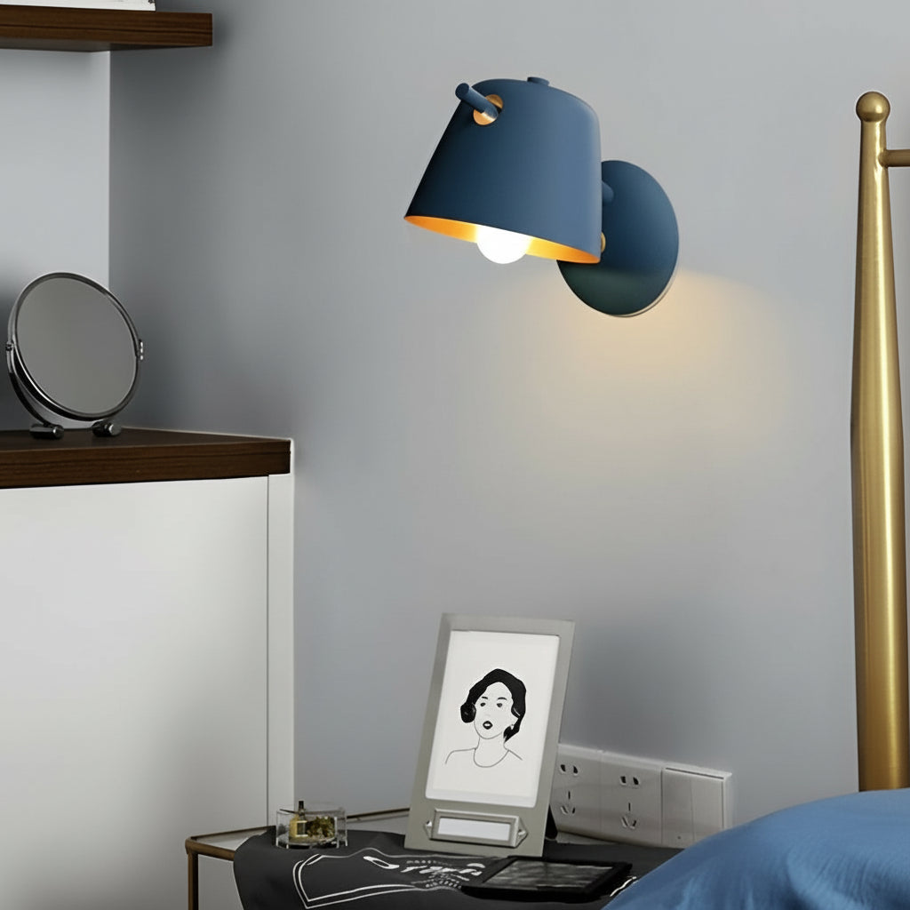 Freyza - Metal Wall Sconce – Nordic Hat Style Matte Iron E27 (15x28cm)