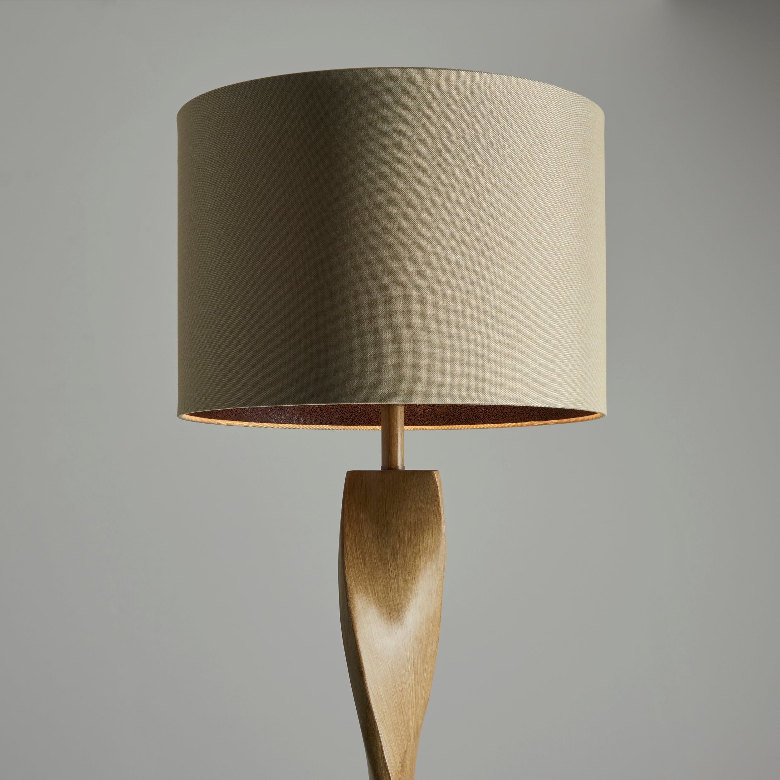 Freyza - Endon Abia Wood Floor Lamp with Linen Shade