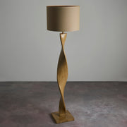 Freyza - Endon Abia Wood Floor Lamp with Linen Shade