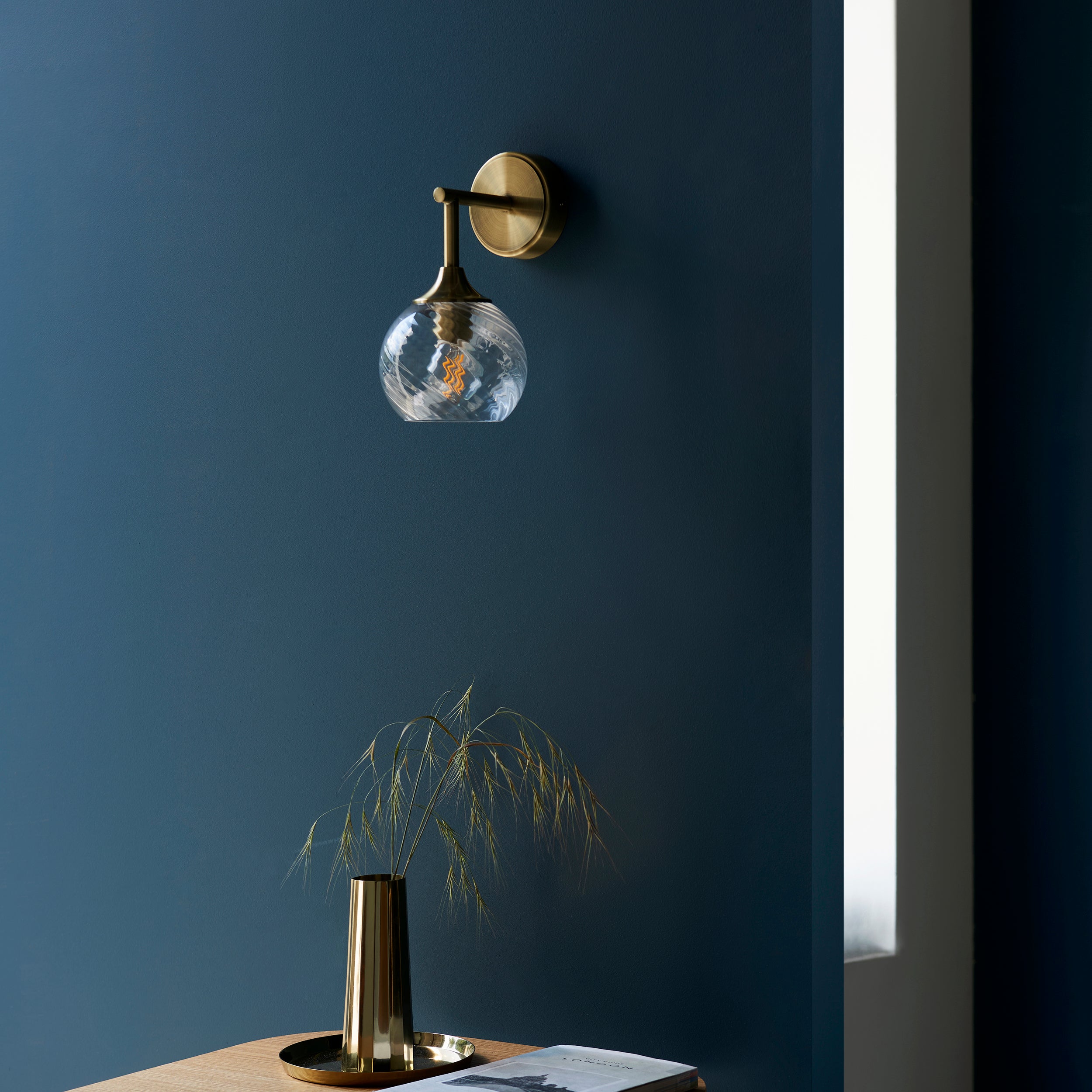 Freyza - Endon Allegra Wall Light Antique Brass