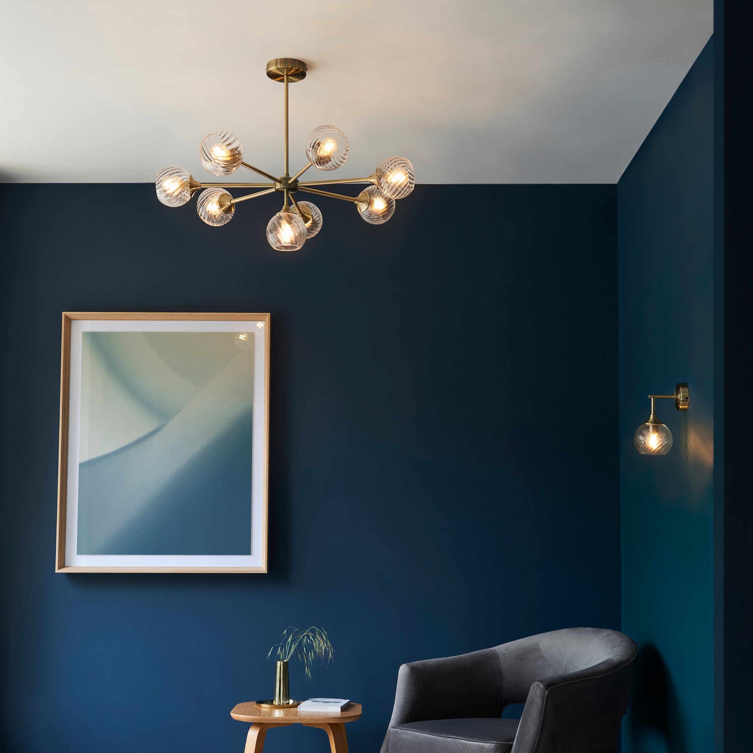 Freyza - Endon Allegra Wall Light Antique Brass