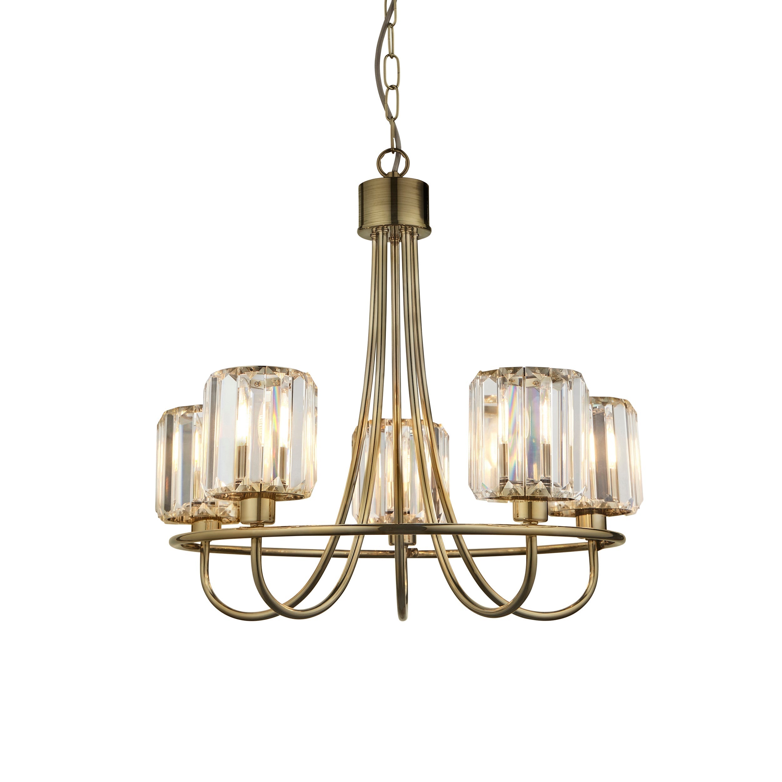 Freyza - Endon Berenice 5lt lustre en laiton antique