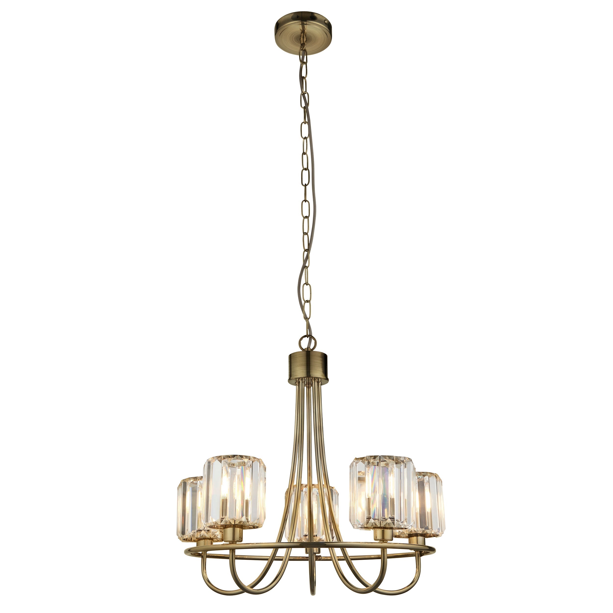 Freyza - Endon Berenice 5lt lustre en laiton antique
