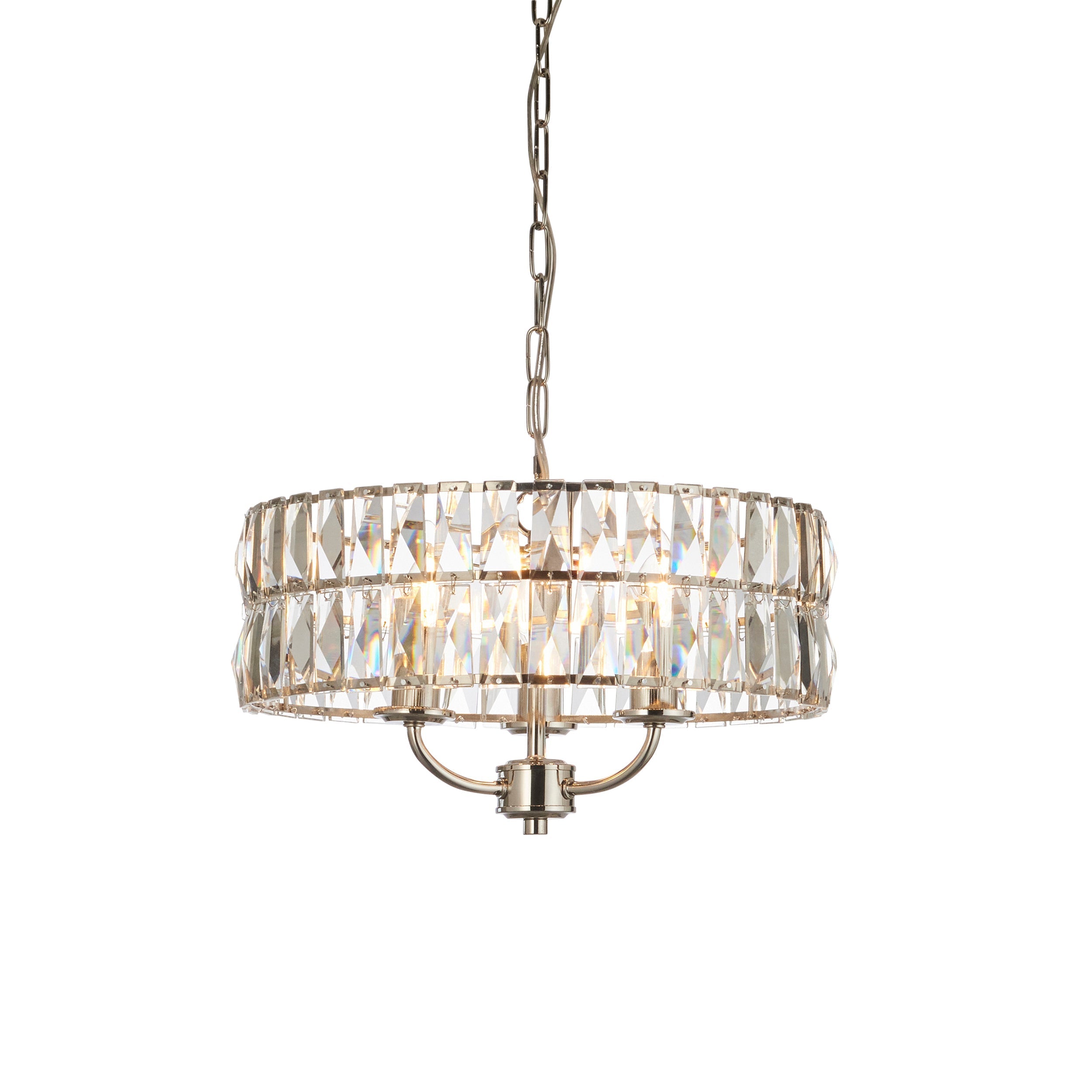 Lustre à 3 lumières Freyza – Endon Clifton, nickel brillant