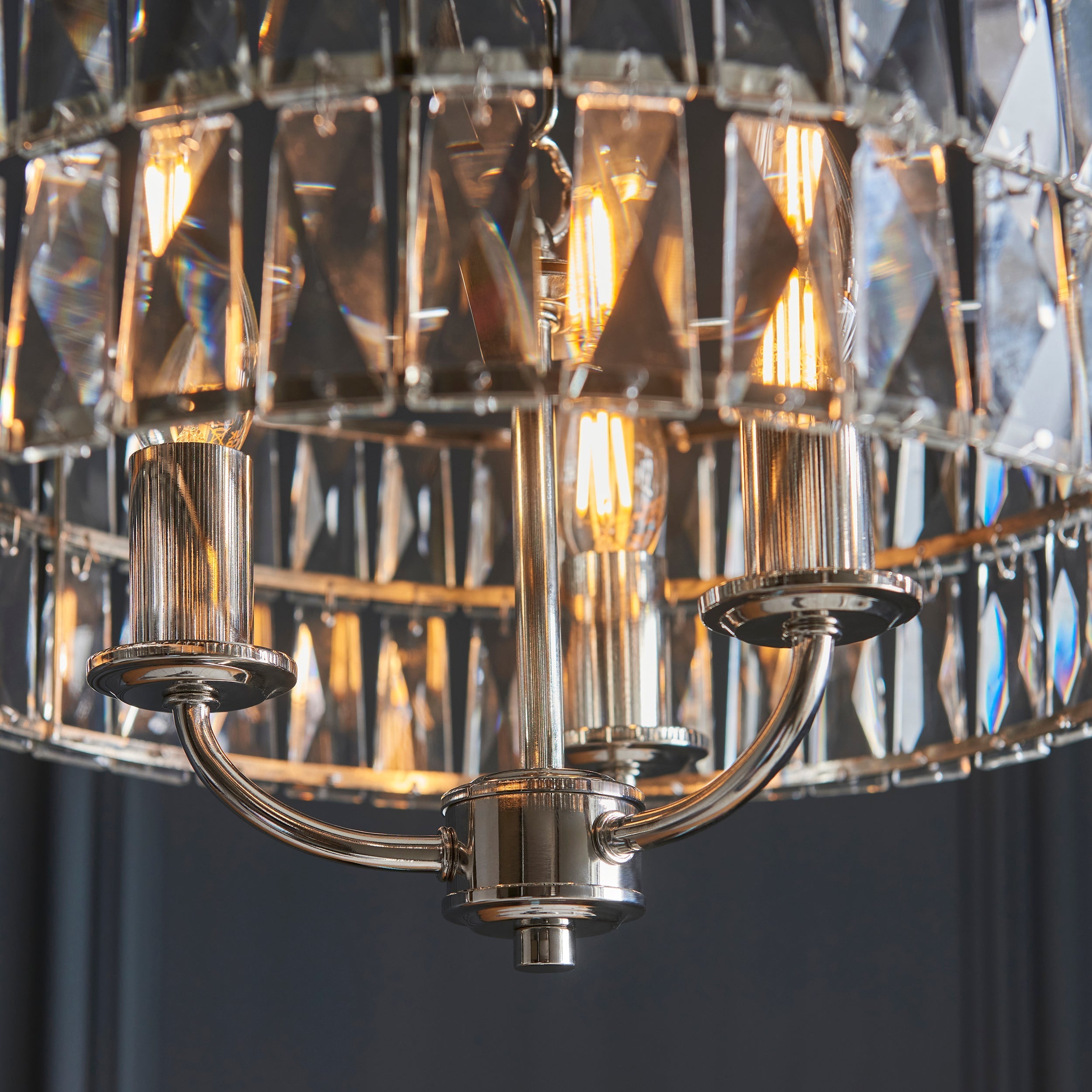 Lustre à 3 lumières Freyza – Endon Clifton, nickel brillant
