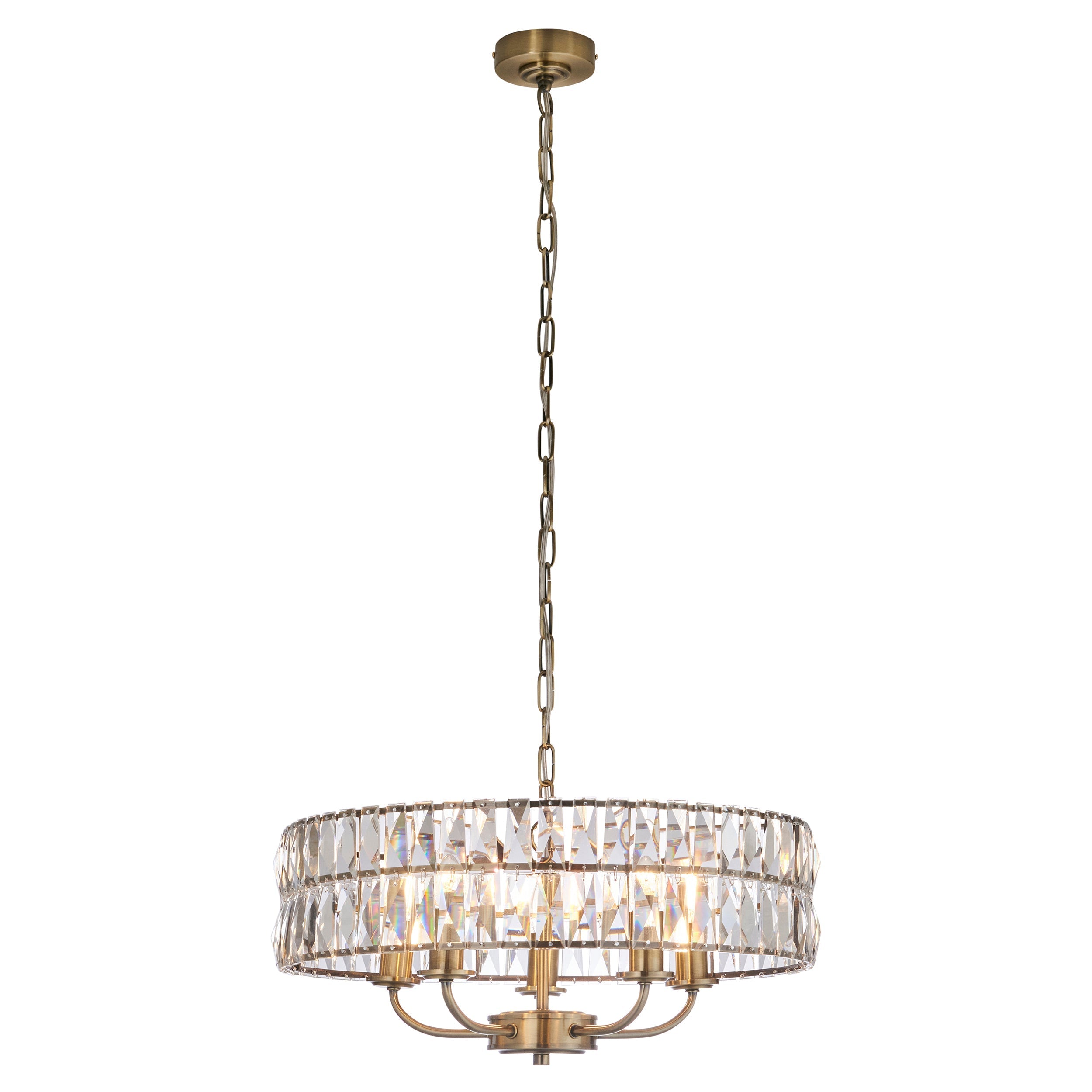 Freyza - Lustre Endon Clifton 5 lumières en laiton antique