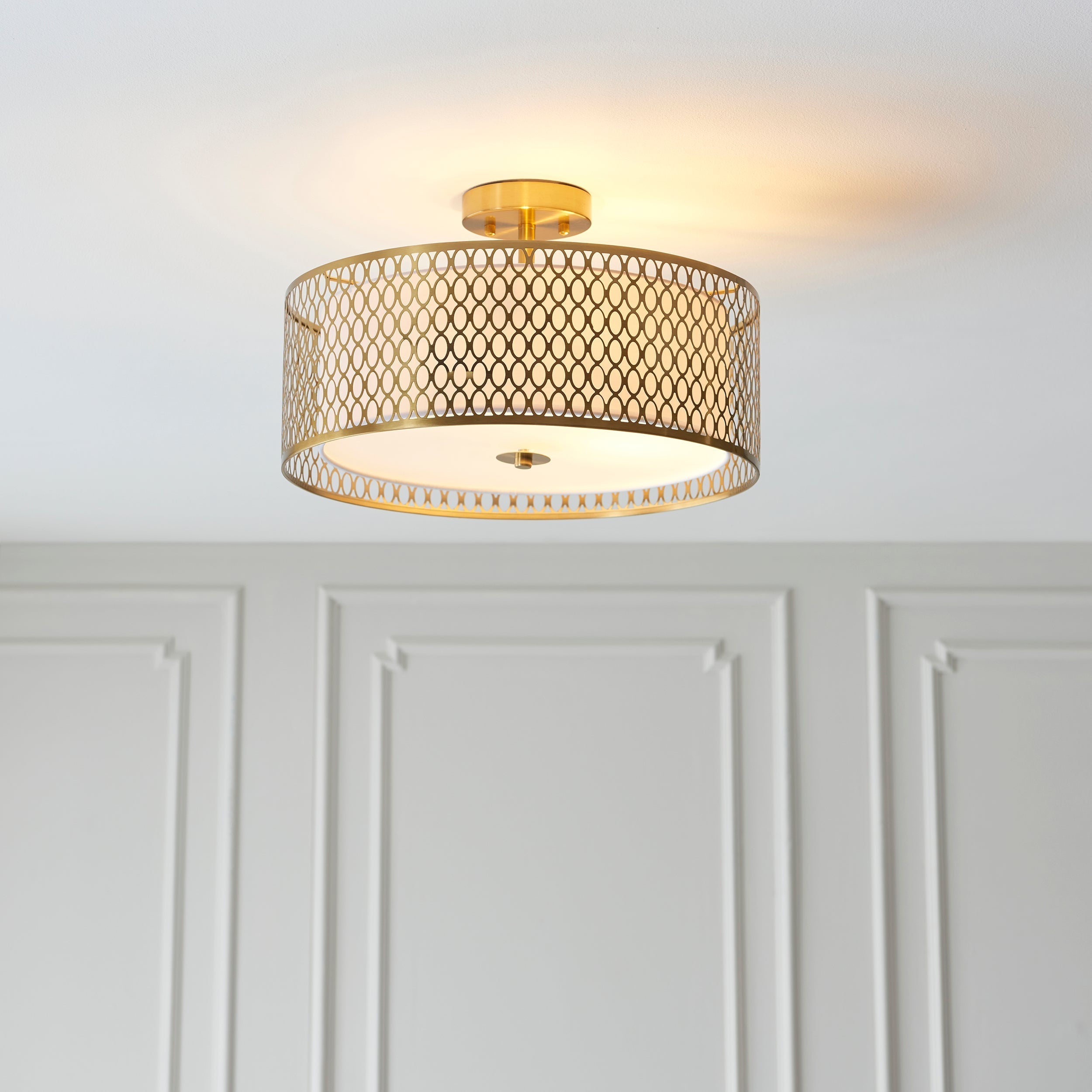 Freyza - Endon Cordero Flush Ceiling Light Gold