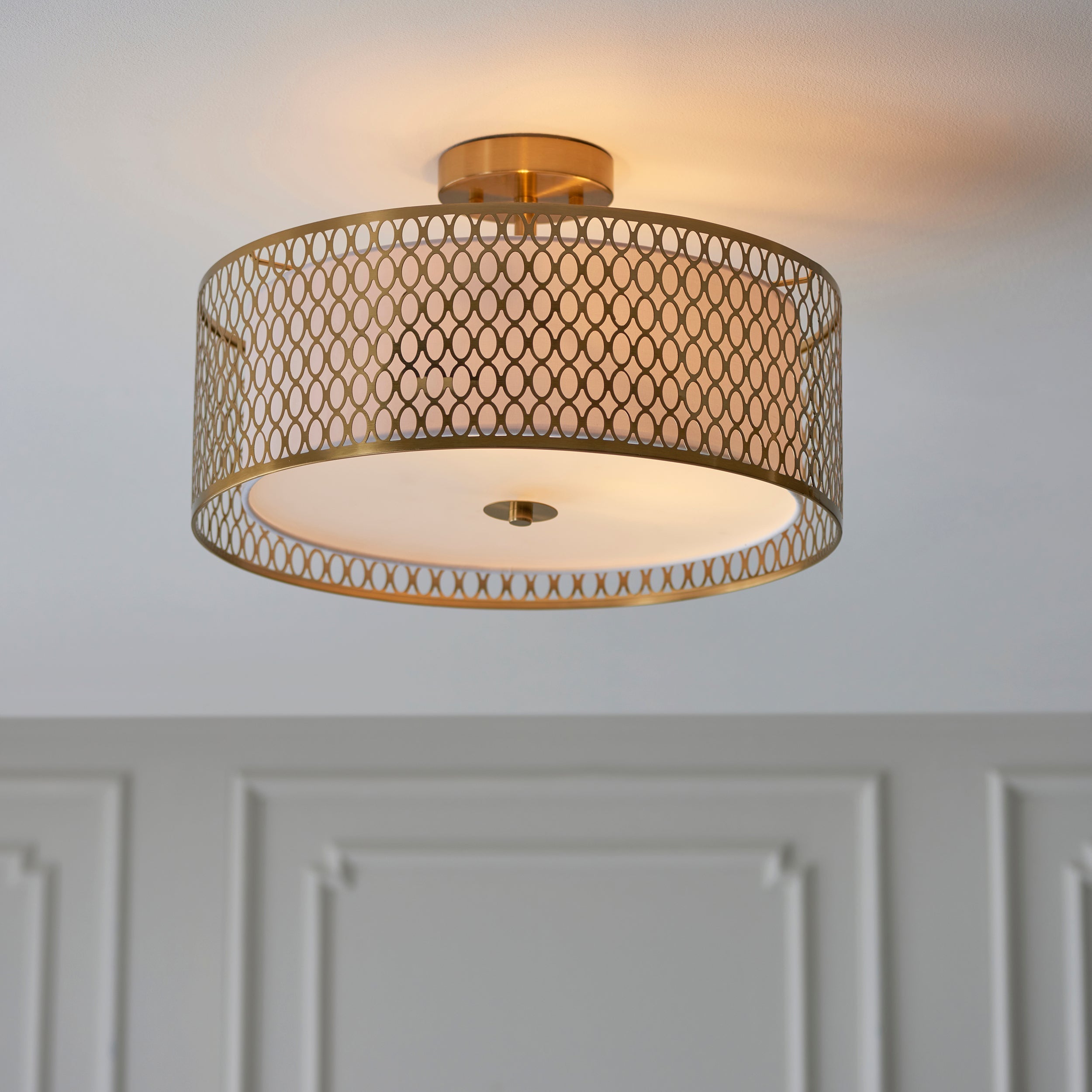Freyza - Endon Cordero Flush Ceiling Light Gold